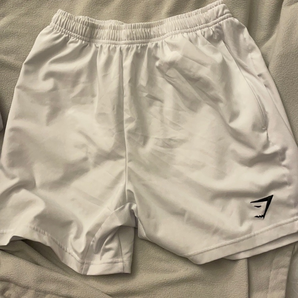 White Gymshark Sport Shorts: 5inch inseam